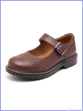 Mary Jane Oxford Flats Faux Leather Buckle Strap Work Office Shoes
